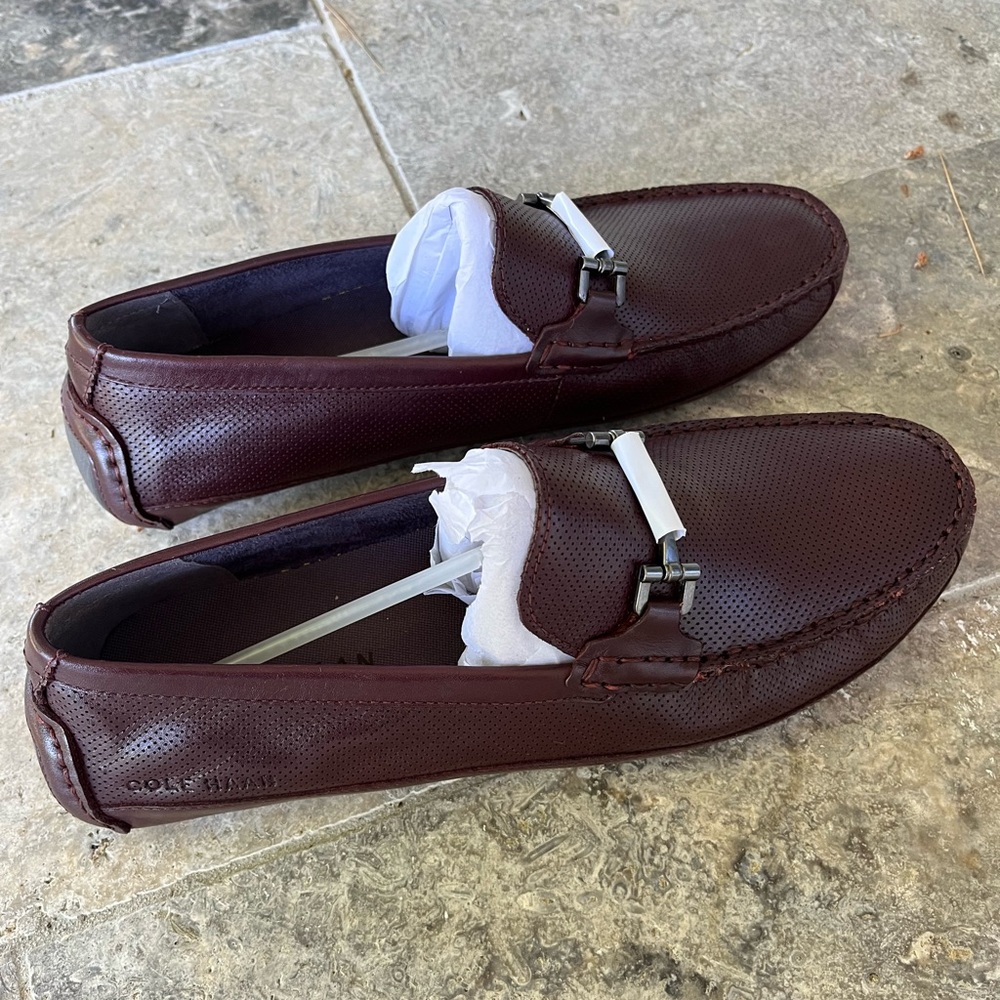 Cole Haan Wyatt Bit Driver Loafers. Bloodstone/Grey. Size 9.5 U.S.